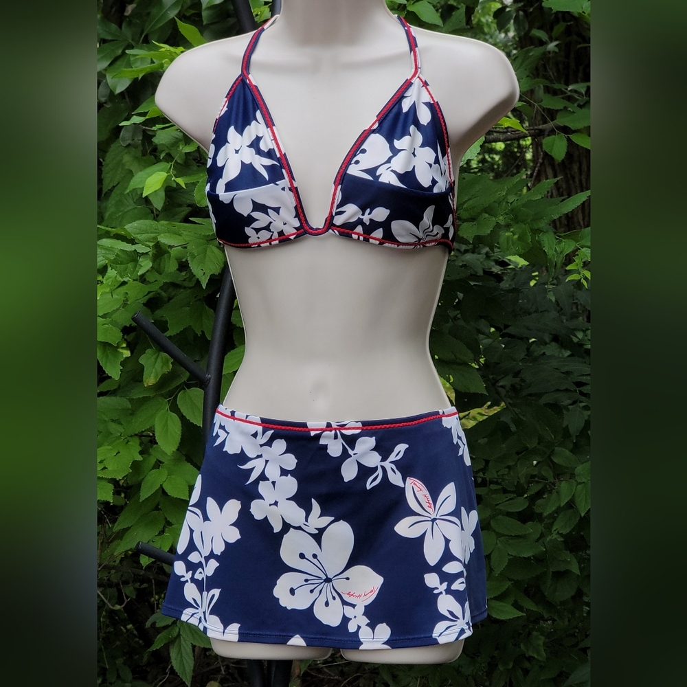 Women's Two Piece Halter, Skirted Swimsuit..."Swim"...by Tommy Hilfiger